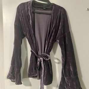 Forever 21 purple velvet jacket w/ bell sleeves